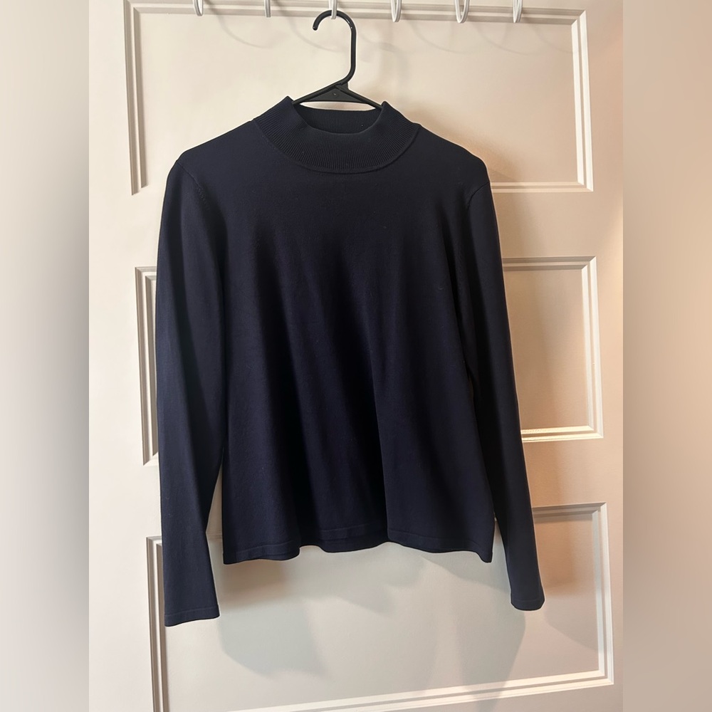Vintage Silk Pendleton Navy Blue Sweater Womens Small